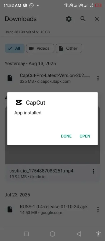 Open CapCut Mod APK